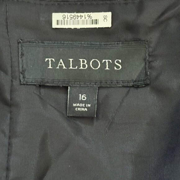 Talbots Wool Blend Career Pencil Skirt Black Gray Jacquard Lined Size 16 GUC - Picture 6 of 9